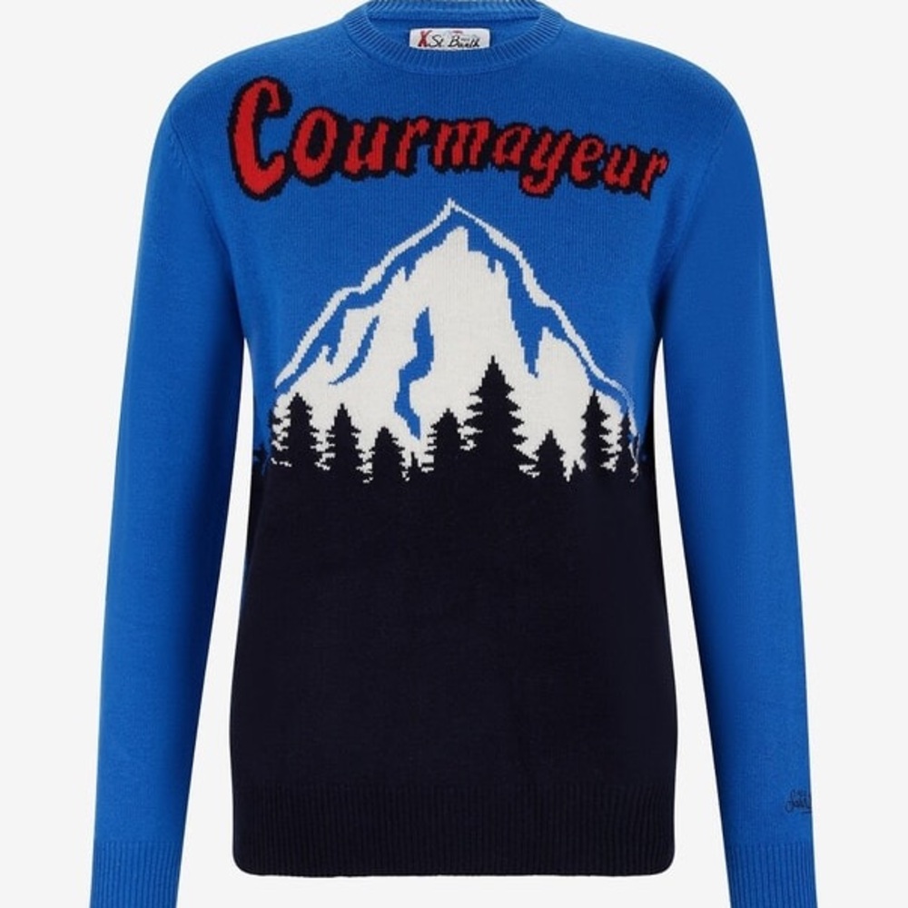 MC2 Saint Barth Heron Courmayeur Jacquard Knit Round-neck Apres Ski Sweater